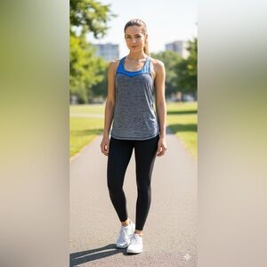 Avia  Racerback Tank Top Women’s medium Workout Shirt Exercise Gray athletic gym